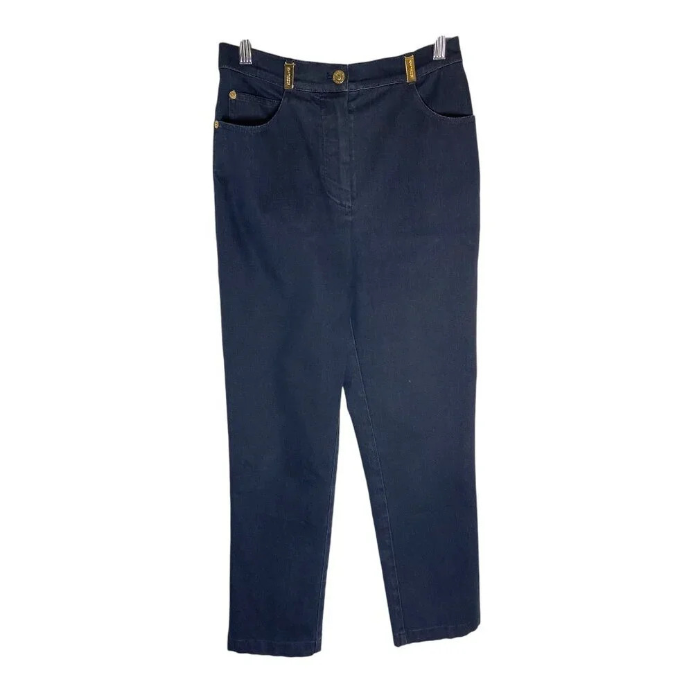 ST. JOHN Sport by Marie Gray Pants Blue Blue Straight Leg-sz 2